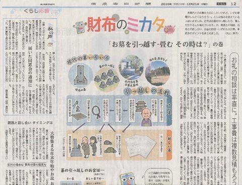 12月21日信濃毎日新聞「財布のミカタ」